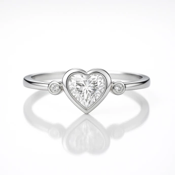 Stříbrný prsten srdíčkový se zirkonem Enisa