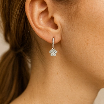 Stříbrné náušnice Packa se zirkony