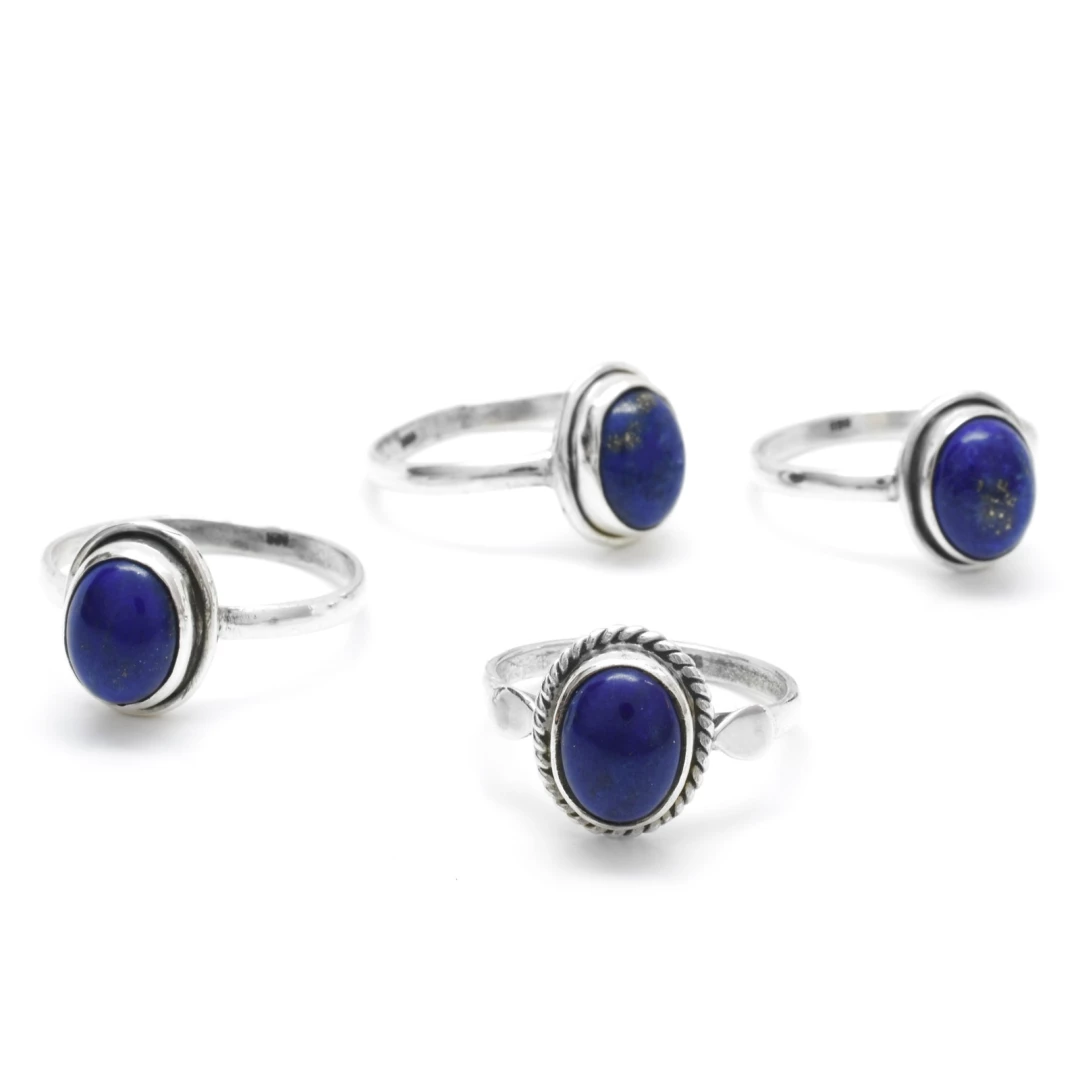 Stříbrný prsten lapis lazuli 55