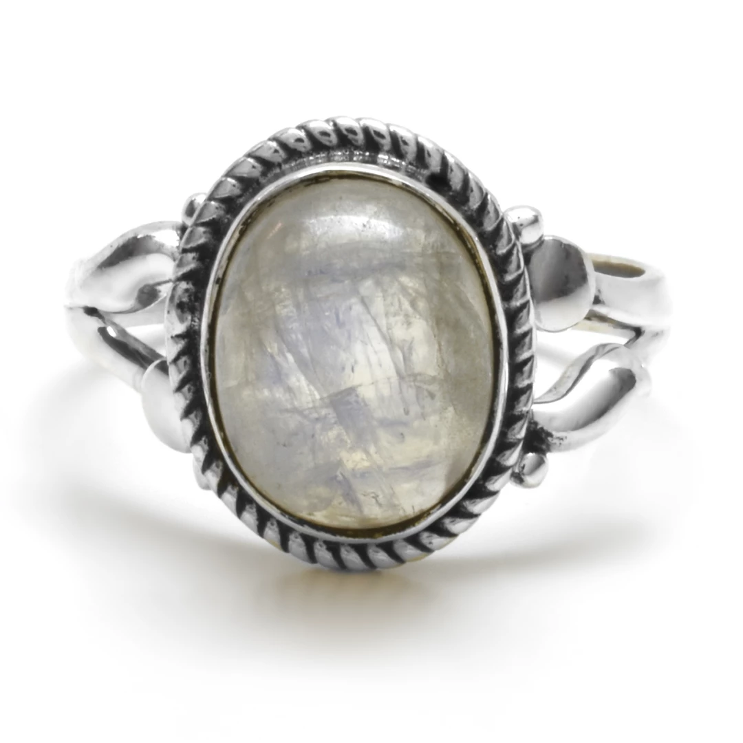 Stříbrný prsten měsíční kámen ovál