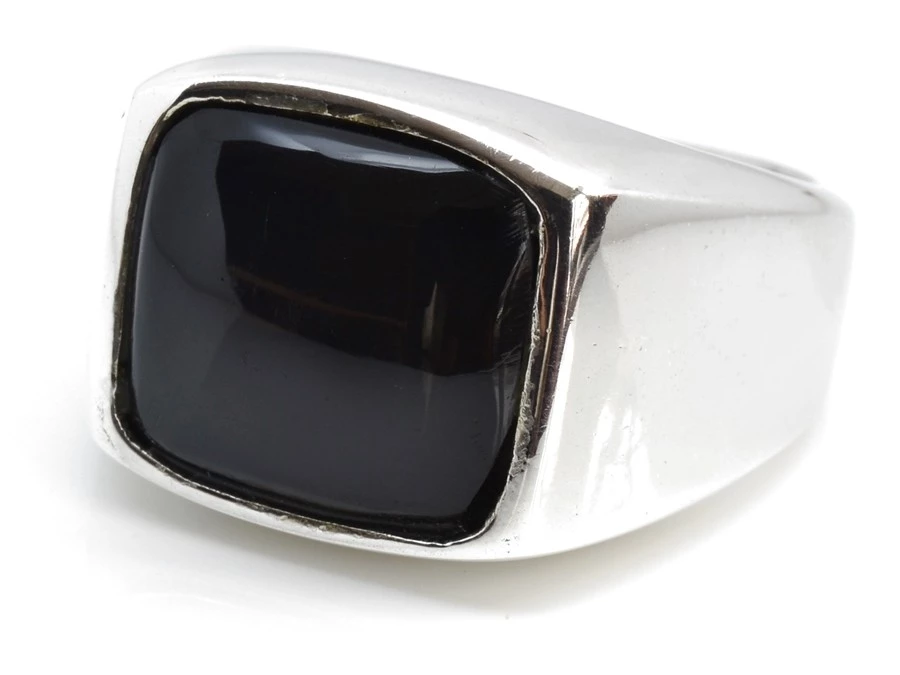 Stříbrný prsten pánský onyx