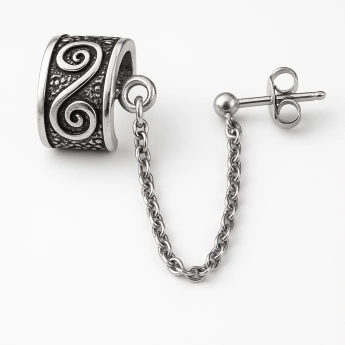 Stříbrná záušnice - ornamenty Matthew