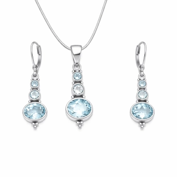 Stříbrný přívěsek modrý topaz Mariana