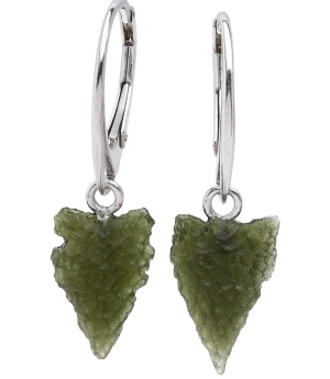 Stříbrné náušnice s Vltavínem Grenie