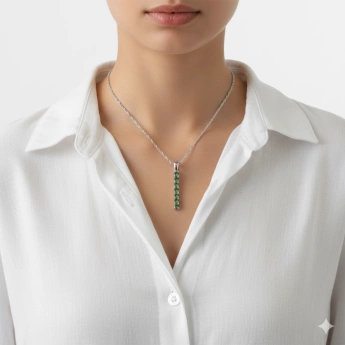 Stříbrný přívěsek vltavín Valie