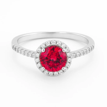 Stříbrný prsten s červeným zirkonem Mystic