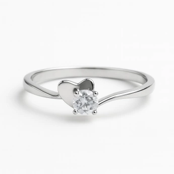 Stříbrný prsten srdíčko se zirkonem Emma