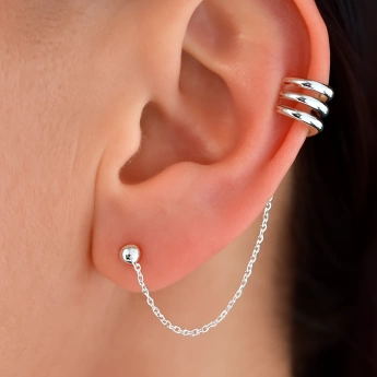 Stříbrná záušnice kroužky Gion