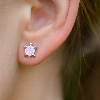 Krásné dětské stříbrné náušnice želvičky Turtles