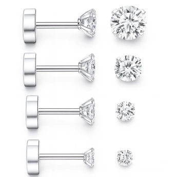 Ocelové náušnice zirkon