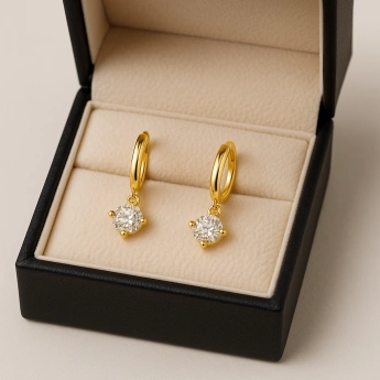 Golden Harmony – zlacené náušnice se zirkonem