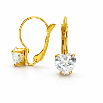 Ocelové náušnice srdíčka čirá Xavius