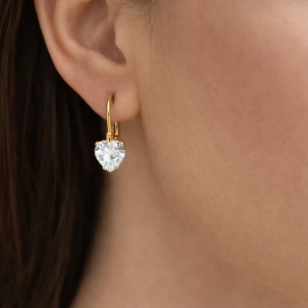 Ocelové náušnice srdíčka čirá Xavius