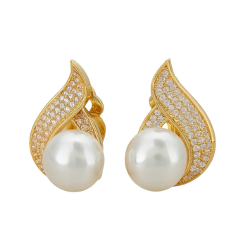 Zlacené klipsy s perlou
