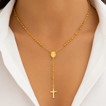 Náhrdelník růženec z chirurgické oceli