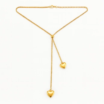 Ocelová souprava srdce zlacená