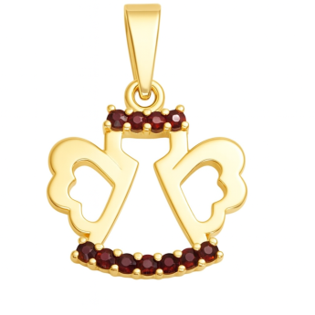 Stříbrný anděl se sukýnkou s českým granátem Anneli