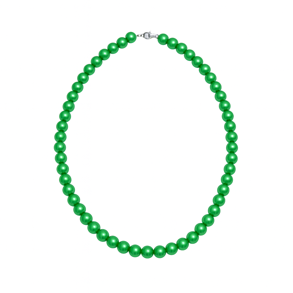 Levně Perličkový náhrdelník zelený Emerald