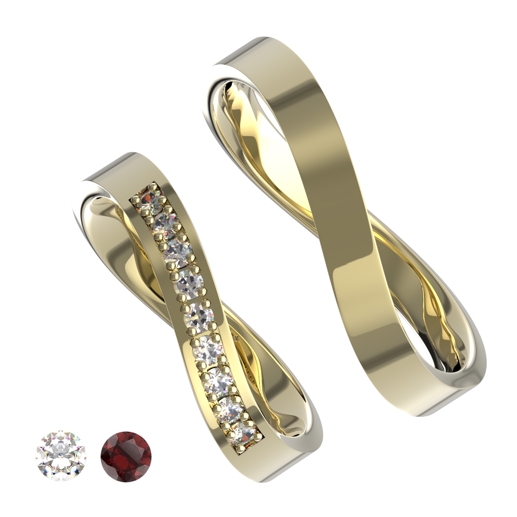Aranys Zlaté snubní prsteny Viola, Zlato Au 585/1000, Zirkon 16228