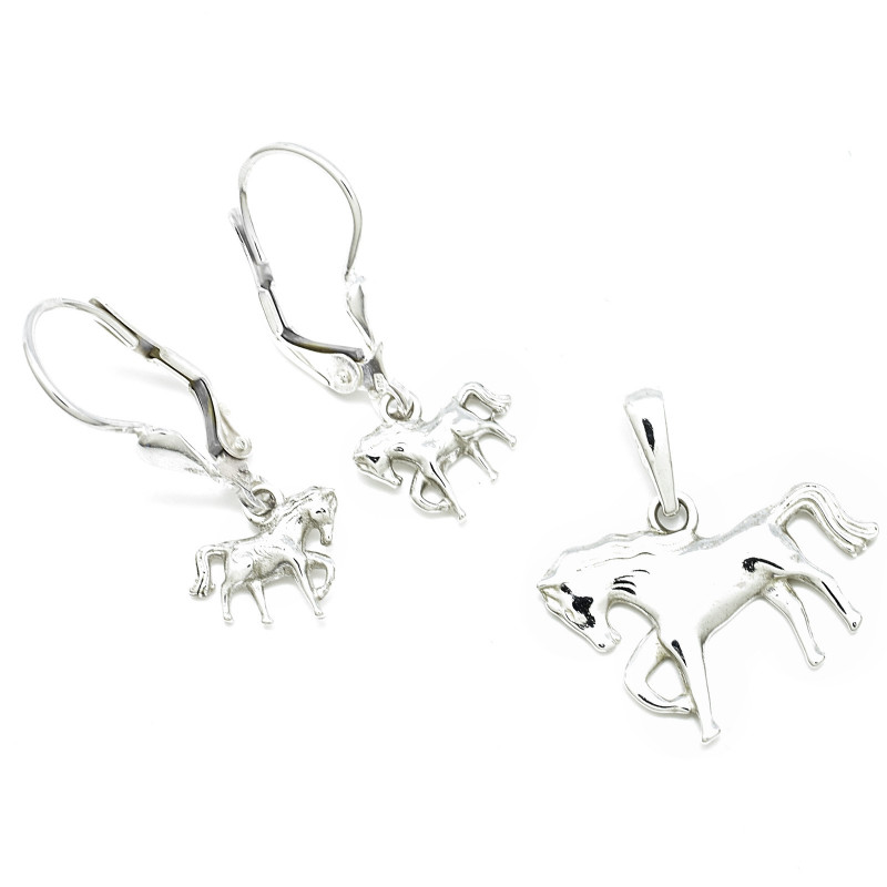 Stříbrn souprava šperků - kůň