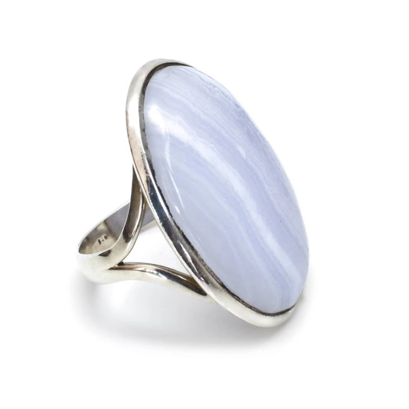 Stříbrný prsten chalcedon