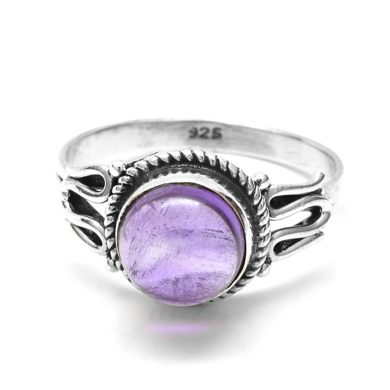 Stříbrný prsten fialový ametyst