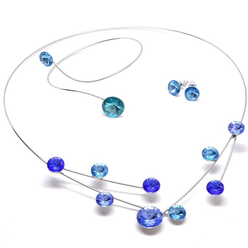 Souprava s modrými krystaly Swarovski