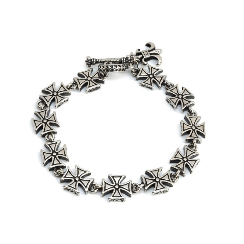 Patinovaný pánský náramek kříže