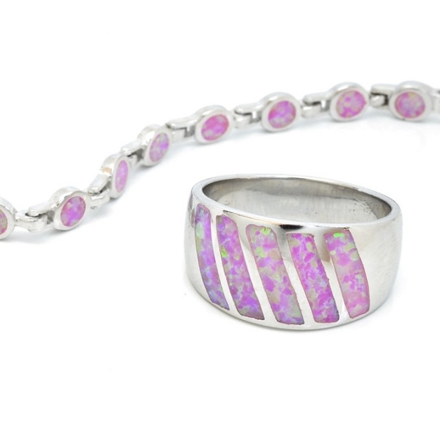 Stříbrné šperky s růžovým opálem