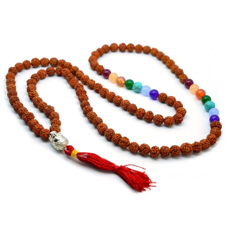 Dlouhý náhrdelník rudraksha