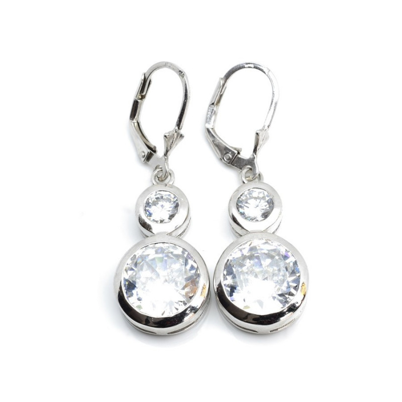 Stříbrné náušnice s čirými zirkony