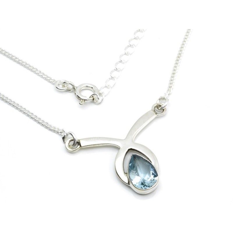 náhrdelník topaz modrý