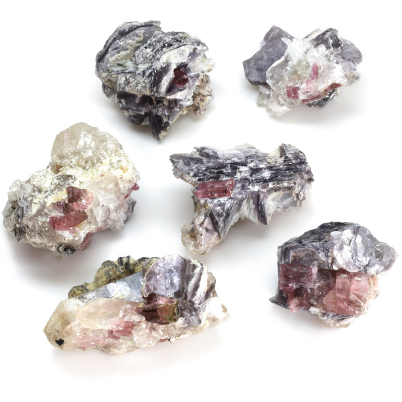 Surový rubelit a turmalín, léčivé kameny