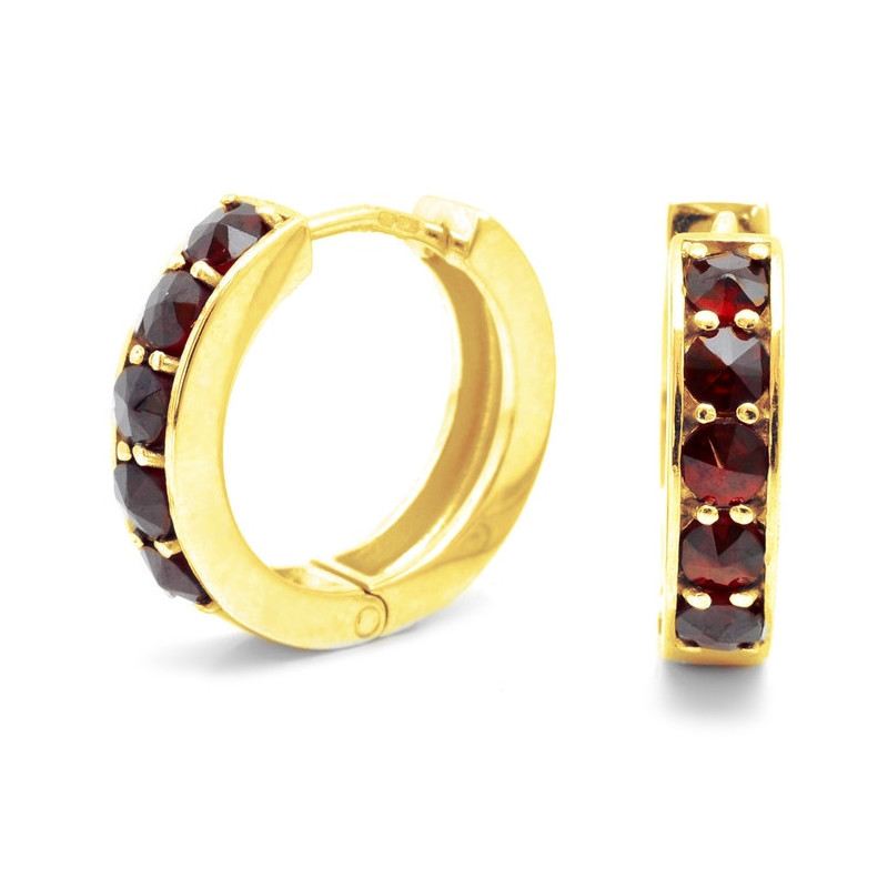 Zlaté náušnice s českými granáty