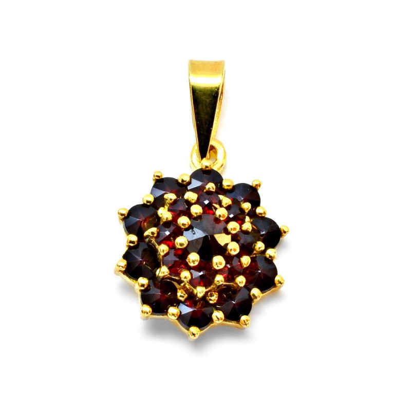 Zlatý přívěsek s českými granáty