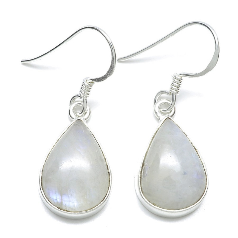 Stříbrné náušnice s měsíčním kamenem