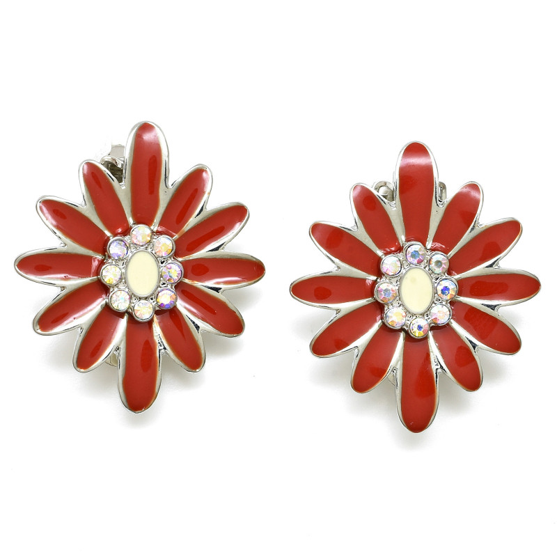 Červené náušnice klipsy