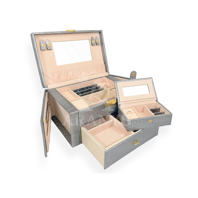 Velká šperkovnice s postranním věšáčkem na řetízky