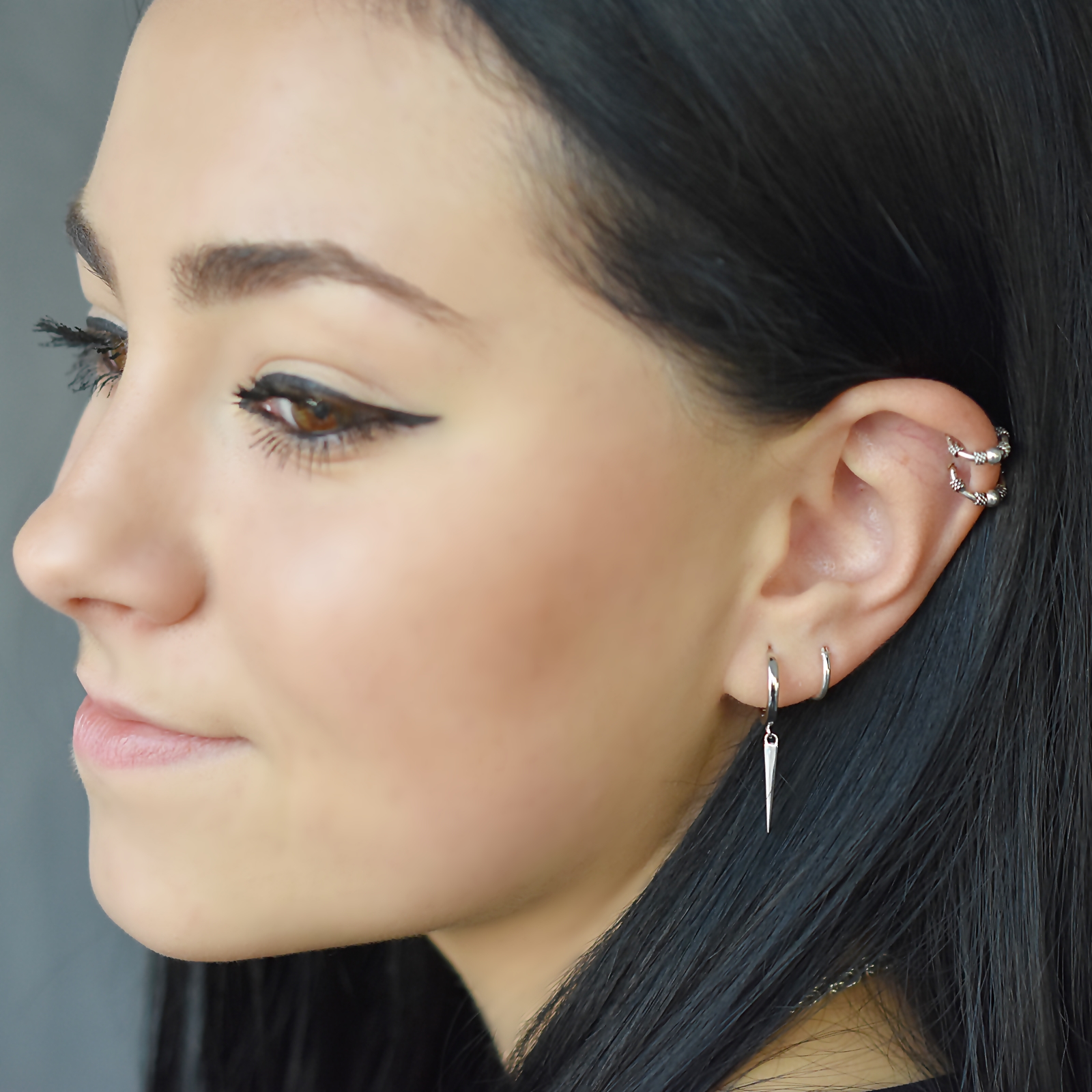 Stříbrné náušnice kroužky